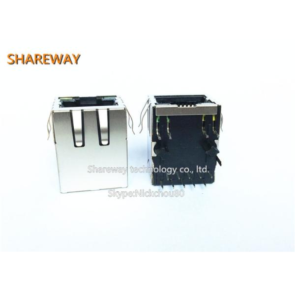 Modular RJ45 Ethernet Connectors R/A RJ45 NONSHIELDED 8 CONT Y/G LEDS Cross To RJHSE-5081