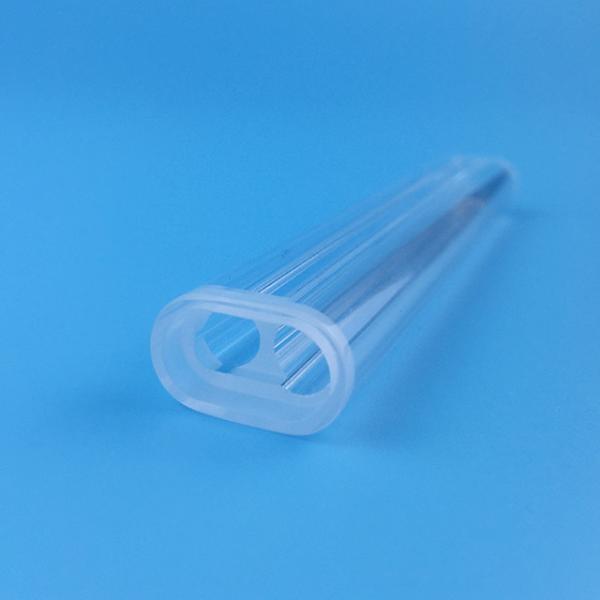 Laser Spare Parts Frosted Stepped Quartz Flow Cell Transparent Ellipse Shape