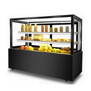 LED Black White Glass dessert Cake Display Freezer With Danfoss Compressor