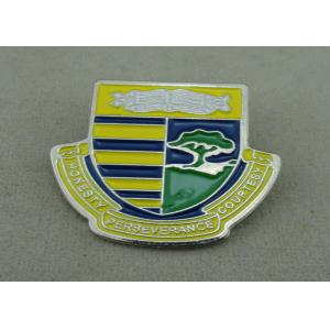 School Die Stamped Soft Enamel Pin With Brooch , Iron Badge Pin