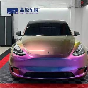 Wholesale Best seller Super Glossy Stretch Car Wrap Vinyl Film  Metallic Diamond  deep space chameleon Body Car Sticker from china suppliers