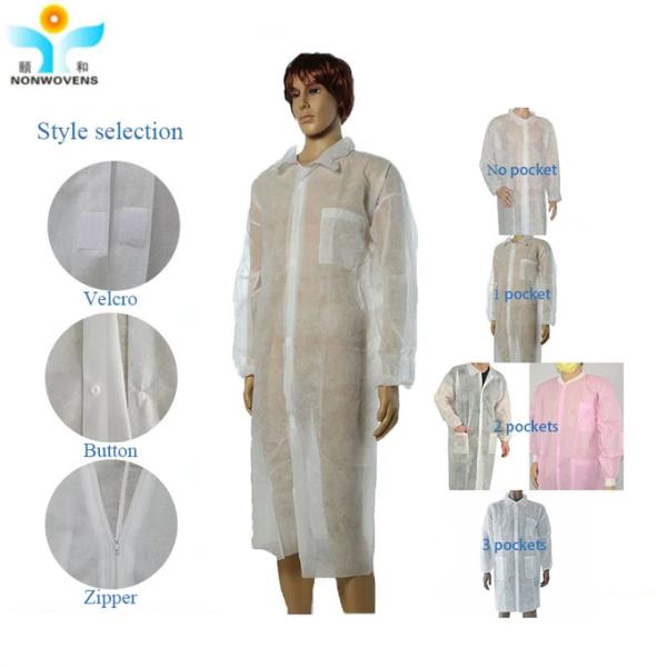 Disposable Lab Coat Made Of Non-Woven Fabric For Medical Laboratory Factory