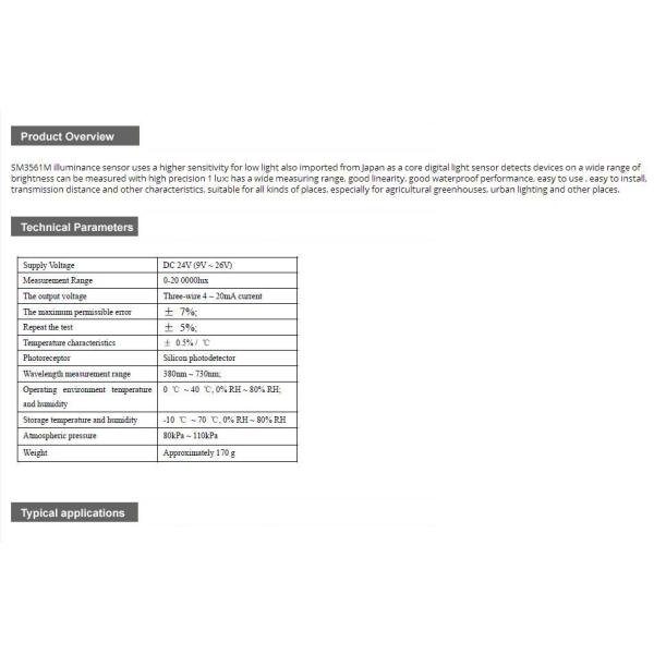 SM3561M wide range of illumination transmitter