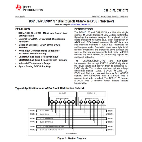 DS91C176TMAX 1/1 Electronic IC Chips Transceiver Half LVDS