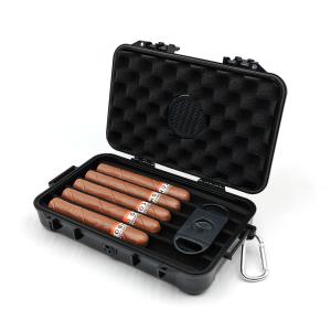 Black / Custom Plastic Cigar Case with Rectangular Shape No Insulation
