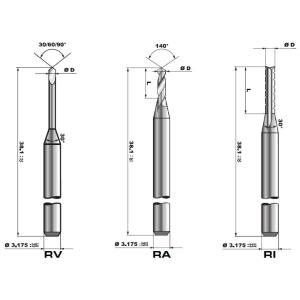 Nonferrous Metal Surface Finish Aluminum PCB End Mill 3.175mm