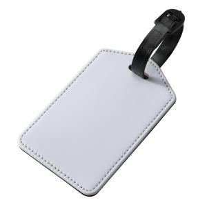 Personalized PU Leather Luggage Tag With Card Slot Back Custom Logo Printed