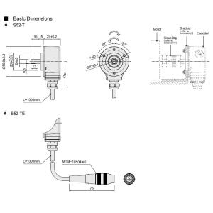 5000 Ppr Thickness 29mm IP66 Optical Shaft Encoder