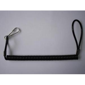 Custom Attachments Solid Black PU Covered Extendable Plastic Spiral Safety