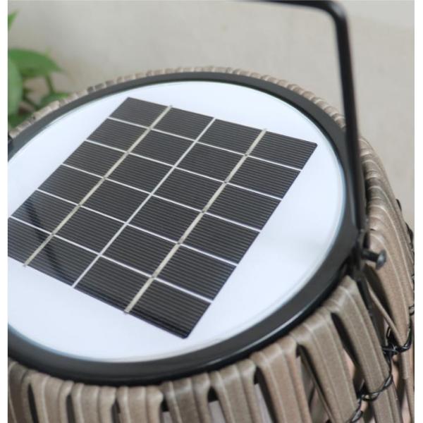 Customized Solar Rattan Garden Lanterns Portable With Handle