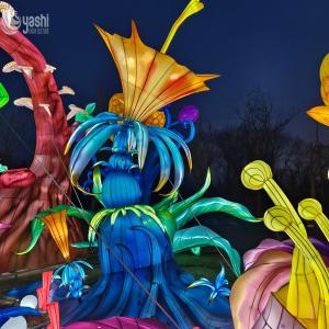 Vivid Exotic Silk Flower Zigong Lantern 220v for Traditional Festivals