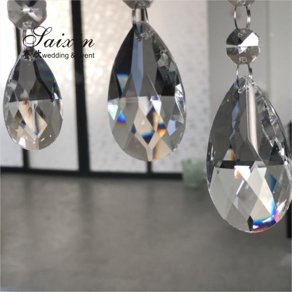 Glass Crystal Bead Curtains Ceiling Hanging With Crystal Ball Event Drape Wedding Decoration