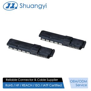 SAS 29P Right-Angle Solder wire Female Cable Connector with Positioning Peg, 15U