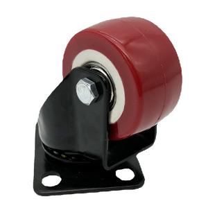 China Red PU Swivel Plate Light Duty 50MM Caster Wheels with PP Core For Furniture on sale
