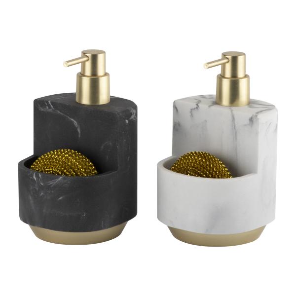 Quality Multi Function Kitchen Utility Caddy Marble Print Sand Stone Utensil Caddy For Drawer Lotion Pump With Sponge for sale