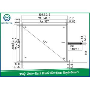 High Durability Industrial Touch Screen 17 Inches 5 Wire Resistive Touch Panel