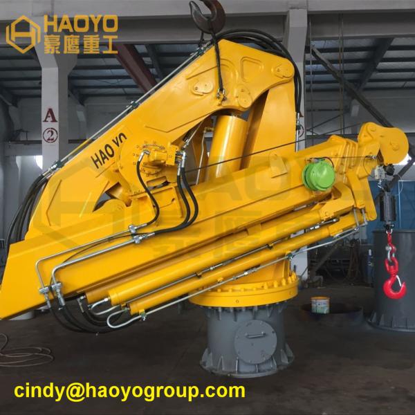 Shanghai HAOYO Foldable Boom Marine Crane 1000 kg Made in china Marine Ship Deck Crane