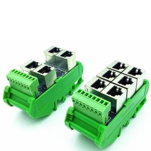 RJ45 Female Jack 8P8C 6 Port Hub to 8 Pin Screw Terminal Block Adapter for Servo