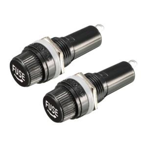 SL602 Nut Mounting AC 250V 6mm X 30mm 10 Amp Panel Mount Fuse Holder Black Screw