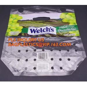 fresh fruit bag with vent hole for grape tomato cherry, fruit packaging anti-fog