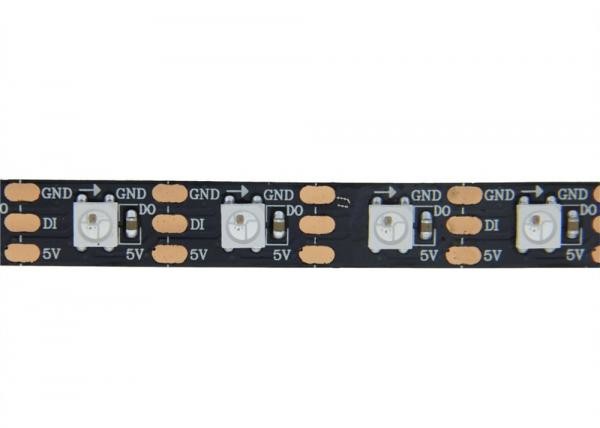 Quality WS2812B Digital LED Strip Lights Programmable Black PCB Self Adhesive With CE / RoHS for sale