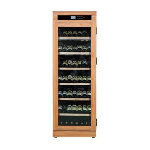 Wholesale Durable Wooden Wine Cooler Cabinet with Natural Oak Finish and Horizontal Bottle Storage from china suppliers