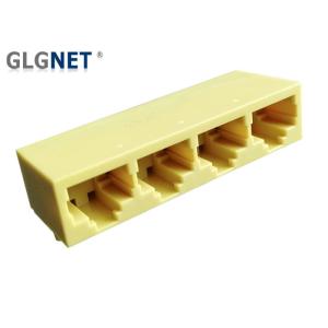 Plastic Ganged RJ45 Modular Jack 4 Ports 90° Orientation No Shielding Shell