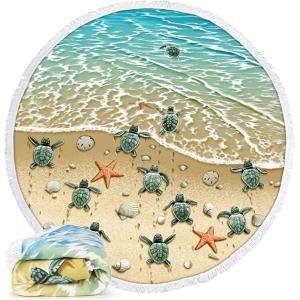 Wholesale 60&quot; Round Beach Microfiber Towel , Large Microfibre Beach Towel from china suppliers