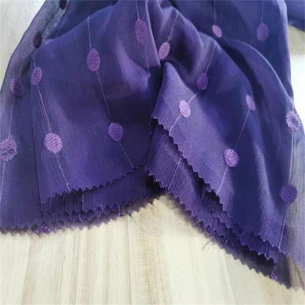 Quality 30dx30d 39gsm Polyester Spandex Chiffon Fabric Embroidery Crinkle Chiffon Polyester for sale