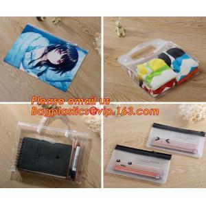 frosted pvc k document file bag, Custom zipper file folder bag, plastic top