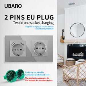 16A White Black Electrical Wall Socket Grey Usb Plug Socket For Round Installati