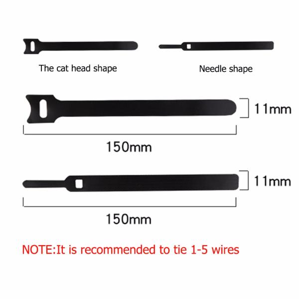 Multicolor Reusable Cable Management Ties 150mm Electrical Cable Accessories Straps