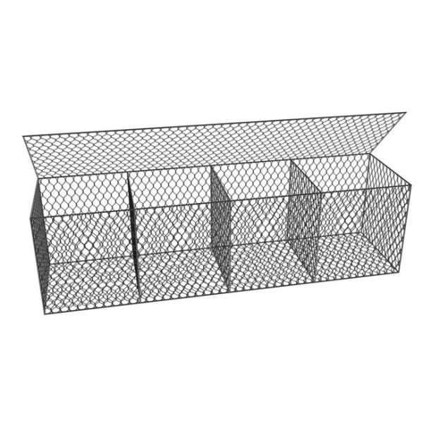 Professional Retaining Wall Mesh Cages , Woven Mesh Rock Gabion Baskets