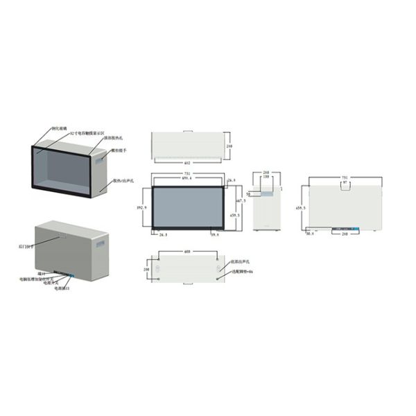 27 inch capacitive touchscreen transparent lcd screen price box indoor table stand advertising screen for supermarket