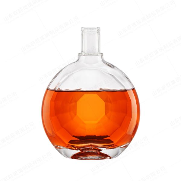 Tequila Glass Decanter Customized Design 200ml 500ml 750ml 1L Frosted and Transparent with Gold Collar