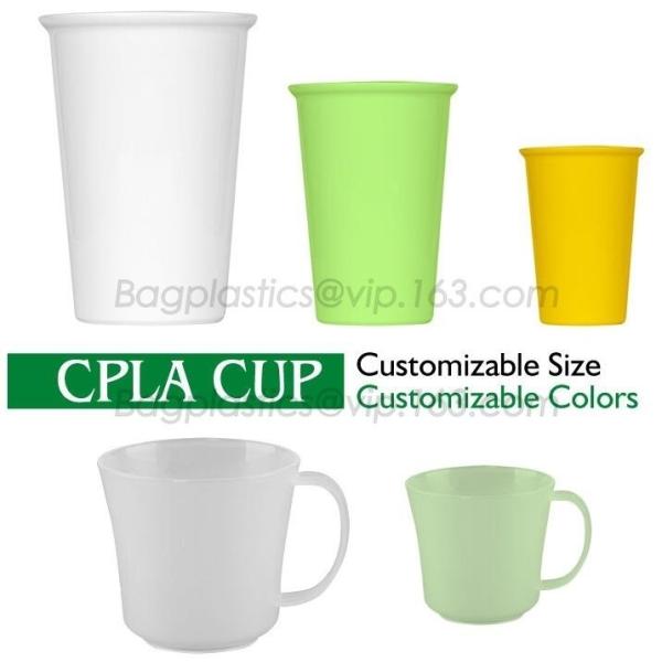 CPLA reusable cup and lid with injection molding, take out PLA degradable cups,