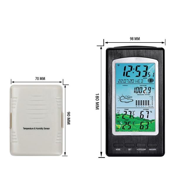Household Wireless Thermometer And Hygrometer With Moon Phase And Temperature