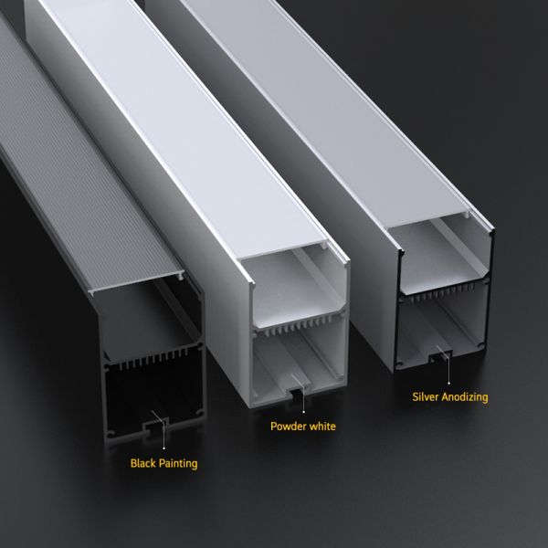 Silver Suspended LED Profile 55mm X 70mm For Drywall Ceiling