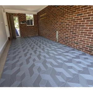 Green Interlocking Garage Floor Tiles Stain Resistant Garage Flooring Squares