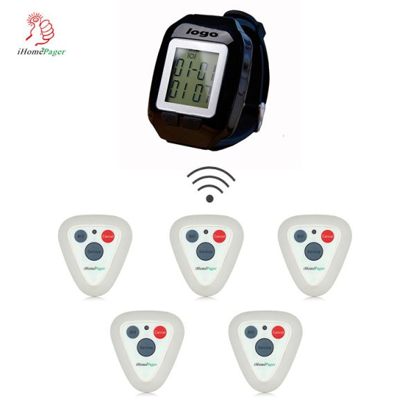 cinema wireless service call button on auditorim and wrist watch pager for