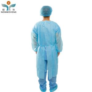 Waterproof Nonwoven Disposable Isolation Gown With Elastic Knitted Cuff