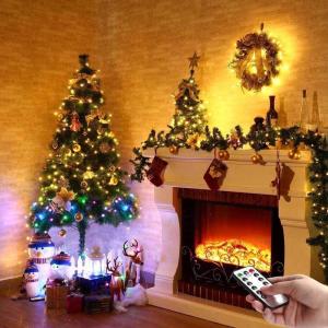 Festive outdoor copper string light 10m 20m remote control timing battery USB