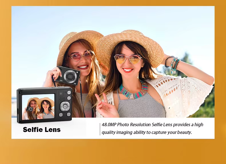 Retro Compact 4K Kids Digital Camera Video Recording Long Lasting Battery