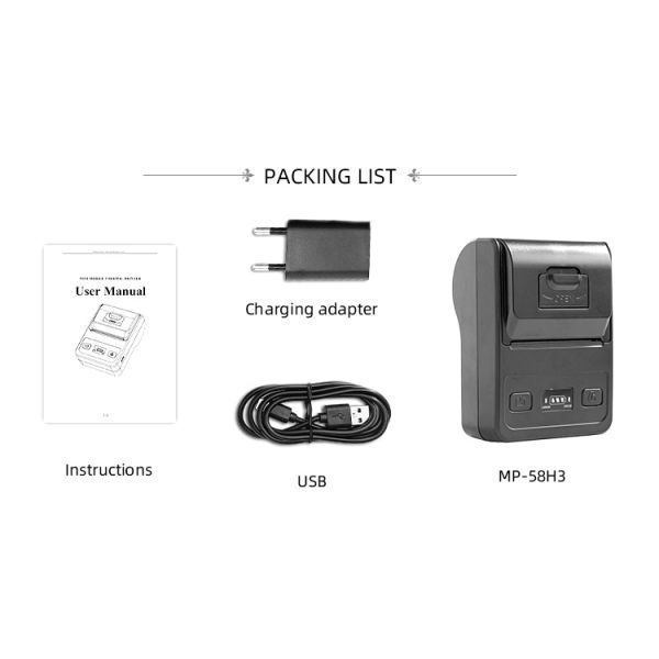 Android Blue Tooth Thermal Printer Mini Invoice Receipt Printer with Custom Design