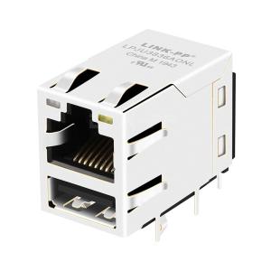 TE 1-1840012-2 Compatible LPJU3836AONL 1000 Base-T RJ45 Magjack with Single USB