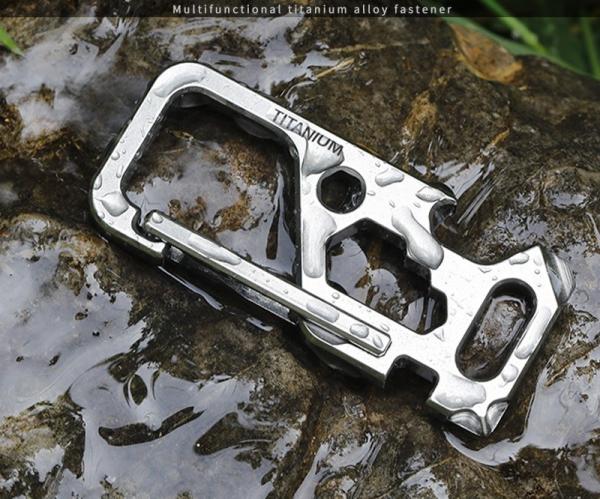 Quality Custom TC4 Titanium Keychain High Strength Lightweight With Multi Function Tools for sale