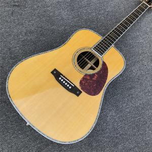 Wholesale All Real Abalone D style acoustic guitar,Ebony fingerboard OEM custom 41 inches Solid spruce top Guitar Free shipping from china suppliers