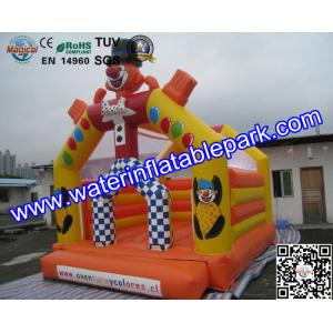 Yellow Inflatable Small Clown Bouncy Castle For Amusement Park