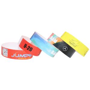 Full Color Custom Security Wristbands , Printing Tyvek Neon Paper Wristbands