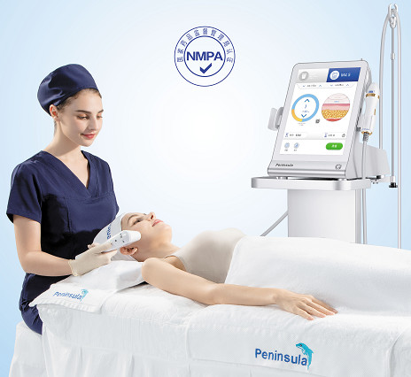 Peninsula HIFU Face 360 dgree dermis fat SMAS Layer treatment with 5 Ultrasound